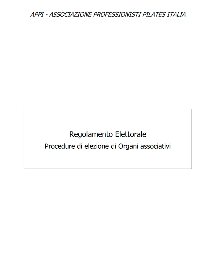 regolamento elettorale
